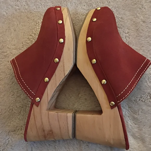 BODEN Claudette Suede Clogs in Rust Size 40 (8.5 US) - Picture 6 of 10